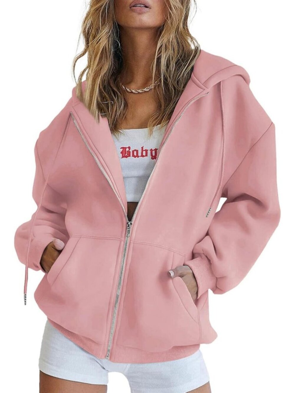 Cozy Women's Fall Zip-Up Hoodie Sweatshirt - Casual Layering Essential